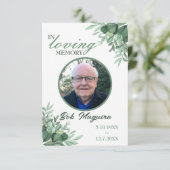 En Mémoire Amoureuse Feuilles verts Photo carte fu (Debout devant)