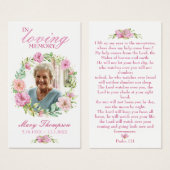 En Mémoire Amoureuse Floral Photo Funeral Prayer C (Devant & derrière)