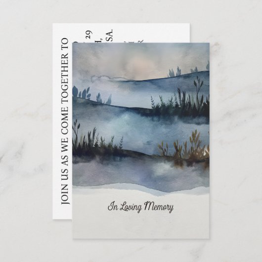 En Mémoire Amoureuse Funérailles Invitation artisa (Devant / Derrière)