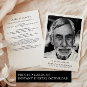 En Mémoire Amoureuse Funérailles Programme d'Ordre