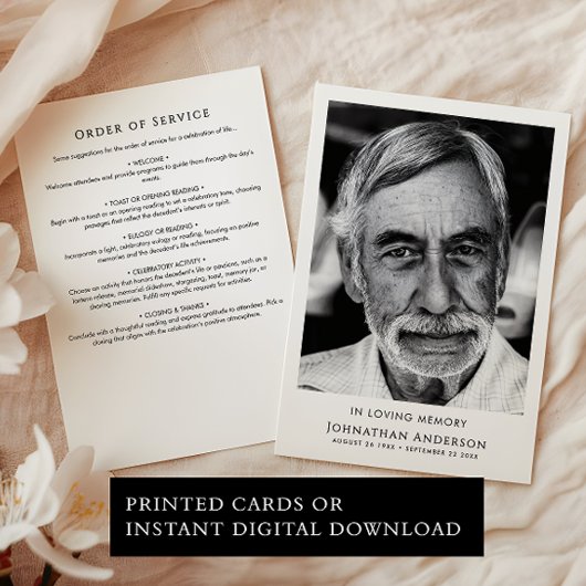 En Mémoire Amoureuse Funérailles Programme d'Ordre