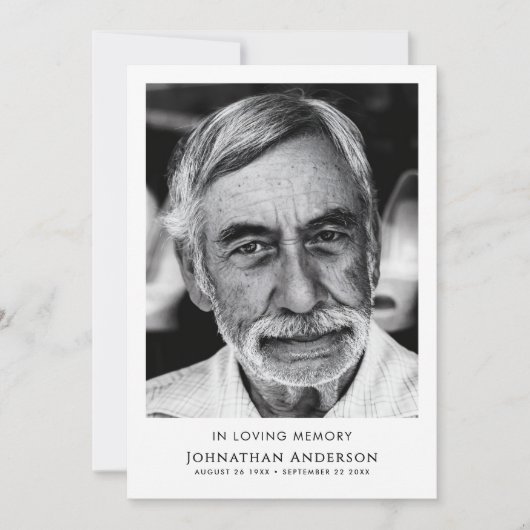 En Mémoire Amoureuse Funérailles Programme d'Ordre (Devant)