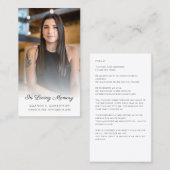 En Mémoire Amoureuse Photo Simple carte de prière (Devant / Derrière)