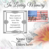 En mémoire d'amour autocollant vinyle (Devant)