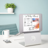 En mémoire d'amour autocollant vinyle (Ordinateur portable sur le bureau)