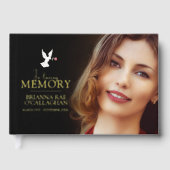 En mémoire d'amour colombe rouge rose funérailles (Recto)