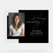 En Mémoire d'amour Élégante Photo funéraire modern (Recto)