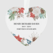 En mémoire d'amour Poinsettia Pine cônes forme coe (dos)