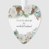 En Mémoire d'amour Rose blanche Pine cônes forme c (devant)