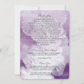 En mémoire d'amour violet Carte de remerciements f (Dos)