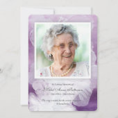 En mémoire d'amour violet Carte de remerciements f (Devant)