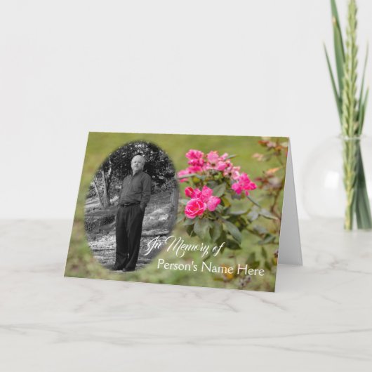 En mémoire de la carte avec Roses et photo (Devant)