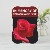 EN MÉMOIRE DES CARTES FUNÉRALES, ROSE ROUGE (Debout devant)