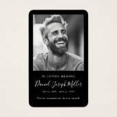 En mémoire Photo Funérailles Cartes de prières com (Devant)