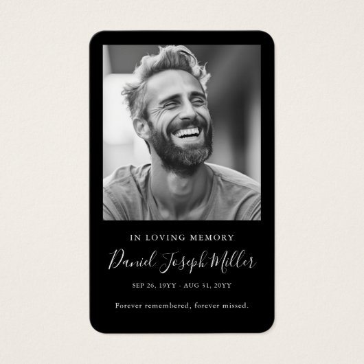 En mémoire Photo Funérailles Cartes de prières com (Devant)