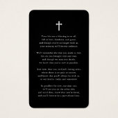 En mémoire Photo Funérailles Cartes de prières com (Dos)