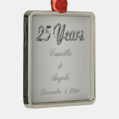 En Métal 25ème Ornement de souvenir d'anniversaire de (Droite)
