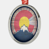 En Métal Bois rustique Colorado C ornement rond (Gauche)