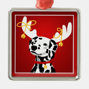 En Métal Chien dalmate Noël Cerf Premium Ornement