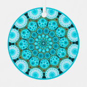 En Métal Décembre Birthstone Turquoise Mandala Ornement (Recto)