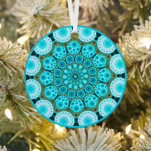 En Métal Décembre Birthstone Turquoise Mandala Ornement (Insitu)