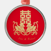 En Métal Double ornement de bonheur (Devant)