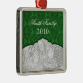 En Métal Élégant Noël Damas Premium Carré Ornement (Droite)