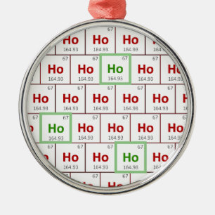 En Métal "Ho Ho Ho" ornement de Tableau périodique de
