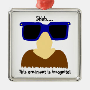 En Métal Incognito Mustache & Ornement de lunettes