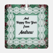 En Métal Joyeux Noël Nom réversible Ornement (Verso)