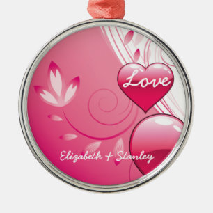 En Métal Love Valentine's Day coeurs tournois ornement pers