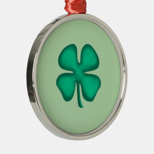 En Métal Lucky 4 Leaf Trèfle irlandais vert r ornement prem