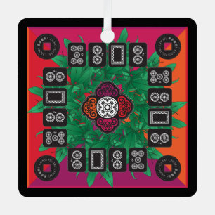 En Métal Mah Jongg Arbre Argent 2025 Ornement