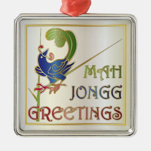 En Métal Mah Jongg Noël un ornement Bam