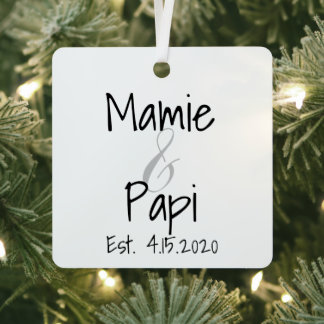 En Métal Mamie et Papi premier grand-enfant ornement métall