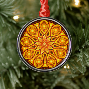 En Métal Novembre Birthstone Topaz Mandala Ornement