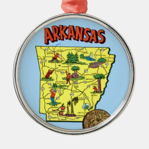 En Métal Ornement Carte Arkansas vintage