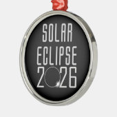 En Métal Ornement commémoratif Solaire Eclipse 2026 (Gauche)