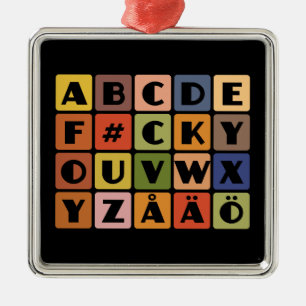 En Métal Ornement d'Alphabets coquins