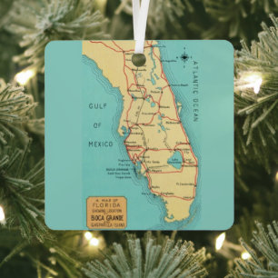 En Métal Ornement de carte de Boca Grande Useppa Floride