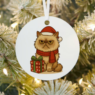 En Métal Ornement de chat grincheux de Noël