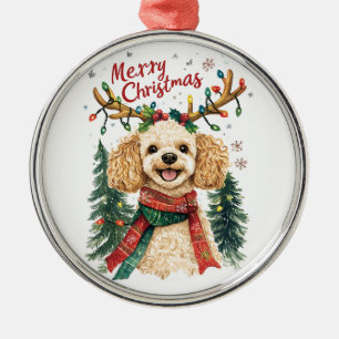 En Métal Ornement de chien de caniche mignon