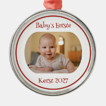 Ornement de premier Noël de bébé avec photo et ann