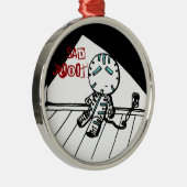 En Métal Ornement de robot triste (Droite)