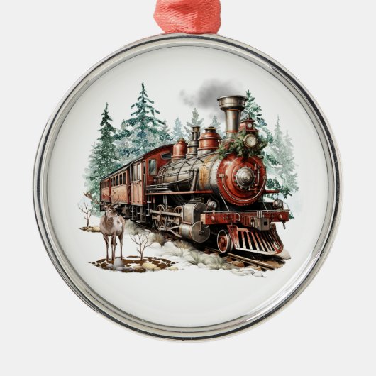 En Métal Ornement de train de Noël (Devant)
