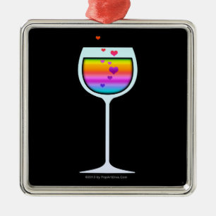 EN MÉTAL ORNEMENT DE VERRE À VIN DE LUXE