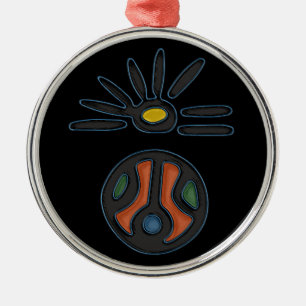 En Métal Ornement du cercle Sol Taino