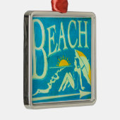 En Métal ornement du panneau de plage bleu (Droite)