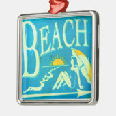 En Métal ornement du panneau de plage bleu (Gauche)