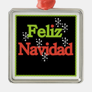 En Métal Ornement Feliz Navidad